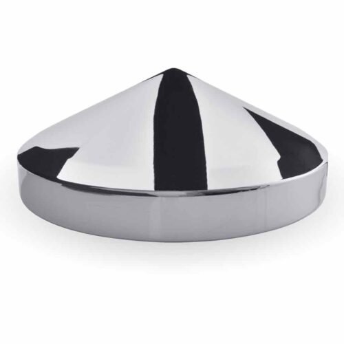 8 1/4" I.D Pointed Rear Hubcap - Chrome Metal-THUB-834P