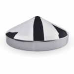 8" I.D Pointed Rear Hubcap - Chrome Metal-THUB-858P