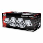 Complete Axle Cover Kit with Removable Hubcaps & 33mm Threaded Nut Covers - Dome Hubcaps | Chrome ABS Plastic-THUB-C1