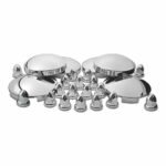 Complete Hubcap & Nut Cover Kit - 33mm Push On Nut Covers | Dome Hubcaps | Chrome ABS Plastic - Image 2