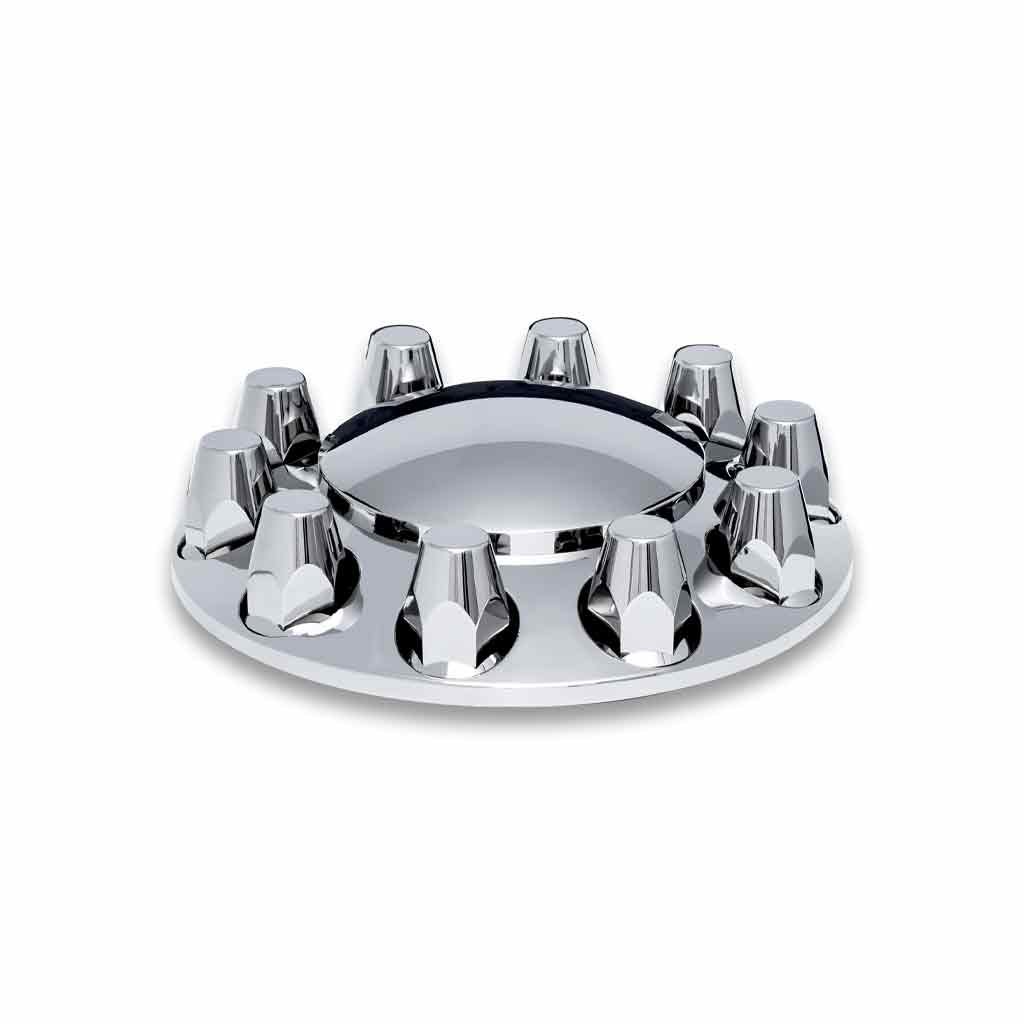 THUB-FRP33 Front Axle Cover Kit with Removable Hubcap & 33mm Threaded Nut Covers - Dome Hubcap | Chrome ABS Plastic - Image 2