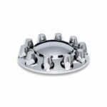Front Axle Cover Kit with Removable Hubcap & 33mm Push On Nut Covers - Pointed Hubcap & Nut Covers | Chrome ABS Plastic - Image 2