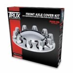 Front Axle Cover Kit with Removable Hubcap & 33mm Push On Nut Covers - Pointed Hubcap & Nut Covers | Chrome ABS Plastic-THUB-FRP33PO