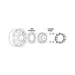 Front Axle Cover Kit with Removable Hubcap & 33mm Push On Nut Covers - Pointed Hubcap & Nut Covers | Chrome ABS Plastic - Image 4