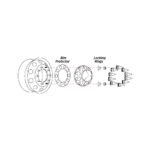 Front Axle Cover Kit with Removable Hubcap & 33mm Threaded Nut Covers - Pointed Hubcap & Nut Covers | Chrome ABS Plastic - Image 3