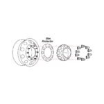 Front Axle Cover Kit with Removable Hubcap & 33mm Threaded Nut Covers - Dome Hubcap | Chrome ABS Plastic - Image 4