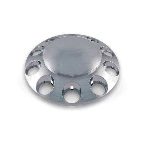 Front Axle Cover with Replacement Hubcap - Dome Hubcap | Chrome ABS Plastic-THUB-FRPN