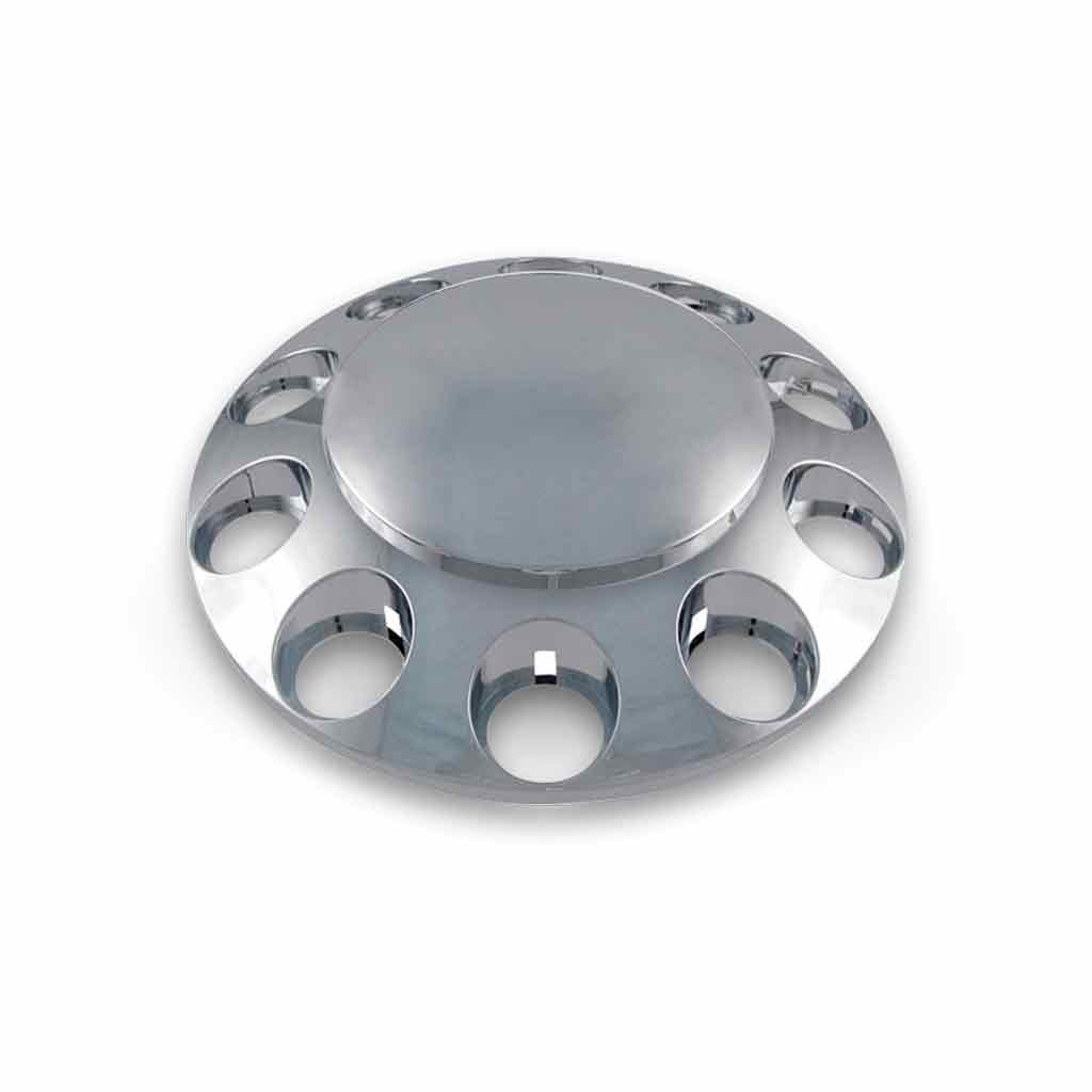 Front Axle Cover with Replacement Hubcap - Dome Hubcap | Chrome ABS Plastic-THUB-FRPN