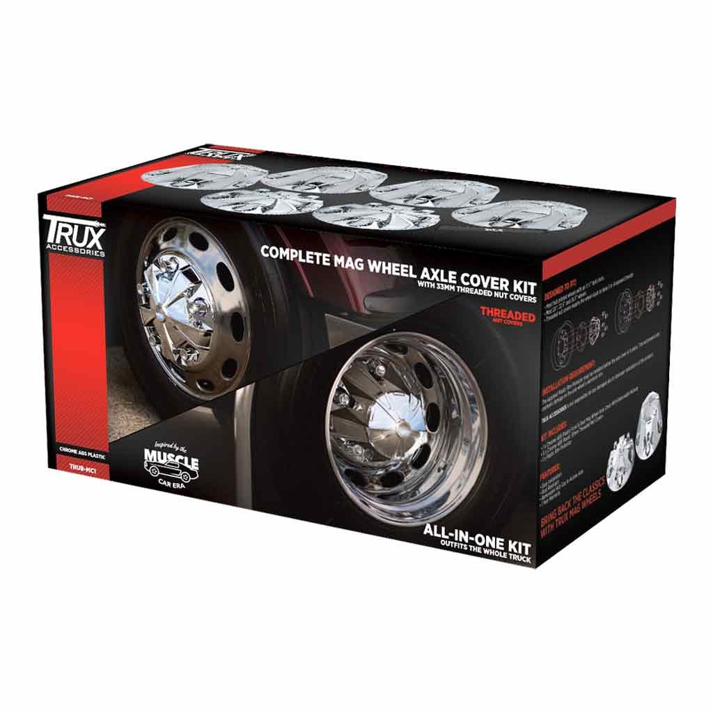 THUB-MC1_BOX Complete Chrome ABS Plastic Mag Wheel Axle & Nut Cover Kit - Image 3