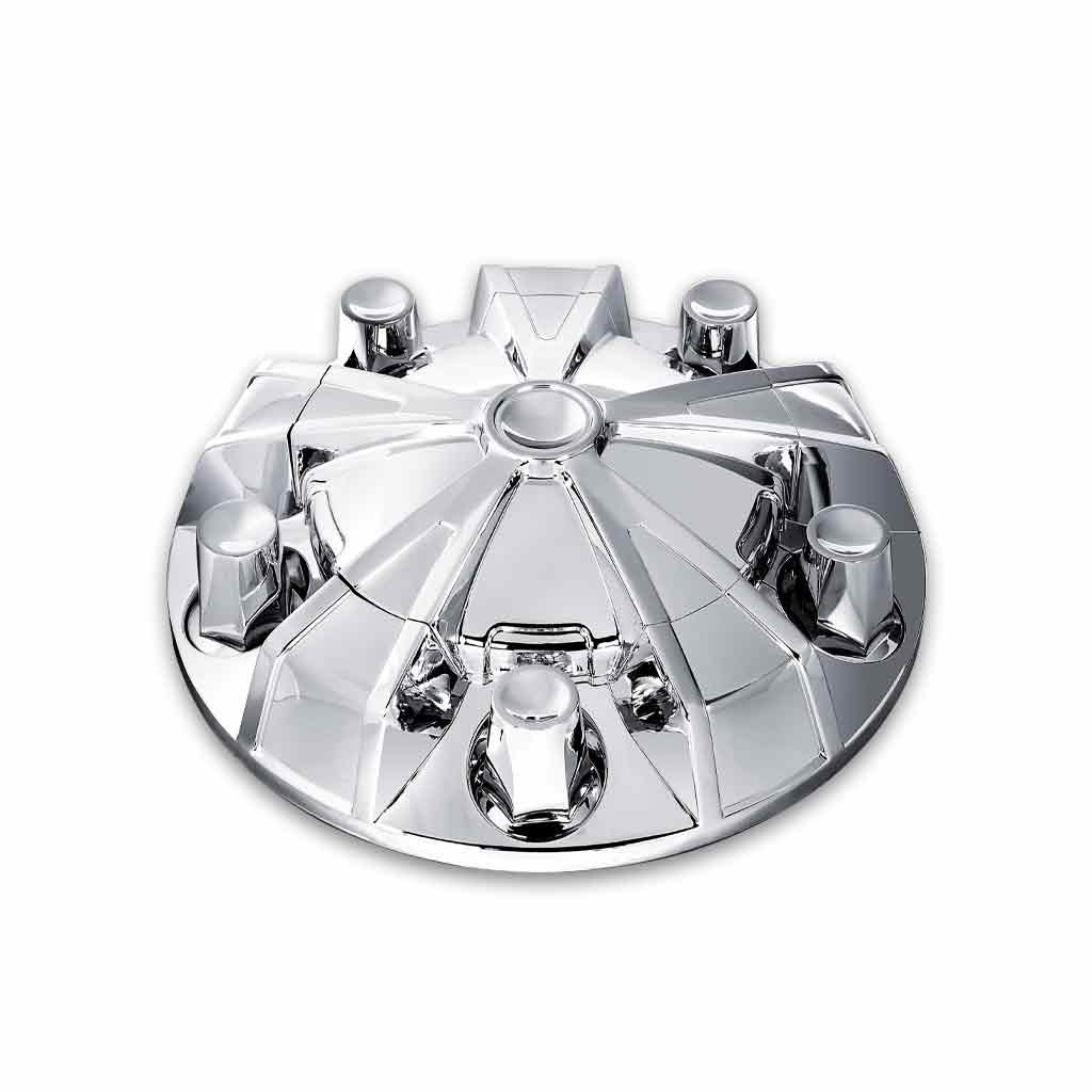 THUB-MC1_FRONT Complete Chrome ABS Plastic Mag Wheel Axle & Nut Cover Kit - Image 4
