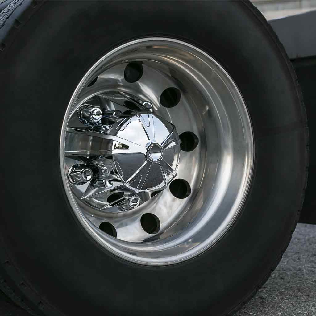 THUB-MC1_TRUCK2 Complete Chrome ABS Plastic Mag Wheel Axle & Nut Cover Kit - Image 2