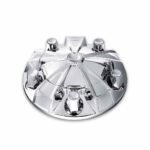 Chrome ABS Plastic Front Mag Wheel Axle Cover Kit with Removable Center Cap & 33mm Threaded Nut Covers - Image 2
