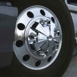 Chrome ABS Plastic Front Mag Wheel Axle Cover Kit with Removable Center Cap & 33mm Threaded Nut Covers-THUB-MFRP33