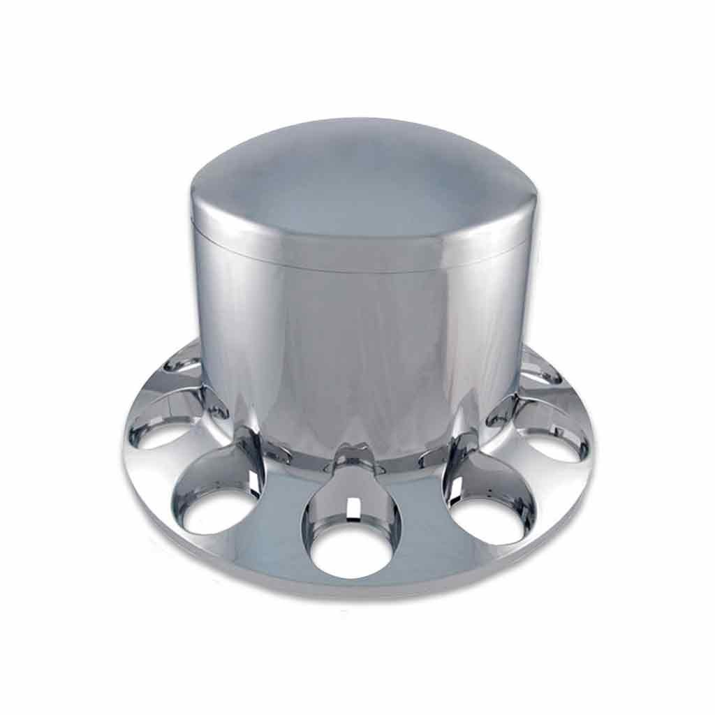 Rear Axle Cover with Replacement Hubcap - Dome Hubcap | Chrome ABS Plastic-THUB-RPN