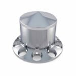 Rear Axle Cover with Replacement Hubcap - Pointed Hubcap | Chrome ABS Plastic-THUB-RPNP