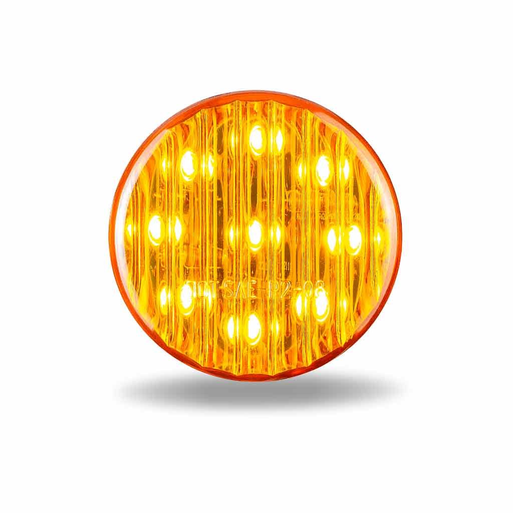 TLED-2A1_FRONT_ON 2" Amber Clearance Marker Round LED Light - 9 Diodes (Poly Bag) - Image 2