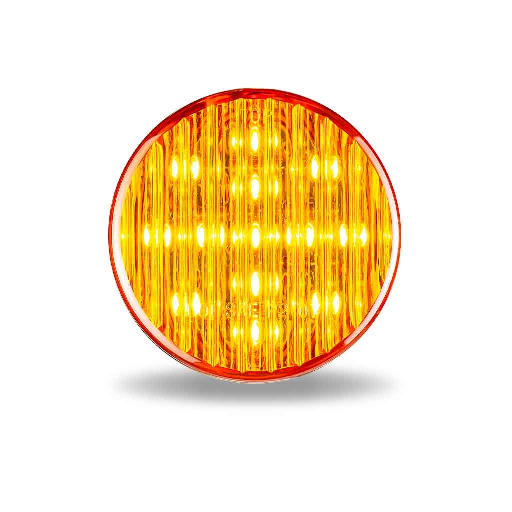 TLED-2HA_FRONT_ON 2.5" Amber Clearance Marker Round LED Light - 13 Diodes - Image 2