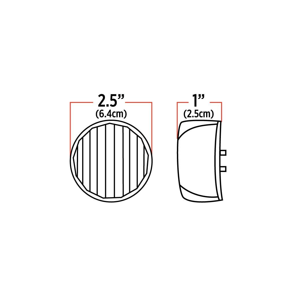 TLED-2HA_TECH 2.5" Amber Clearance Marker Round LED Light - 13 Diodes - Image 4