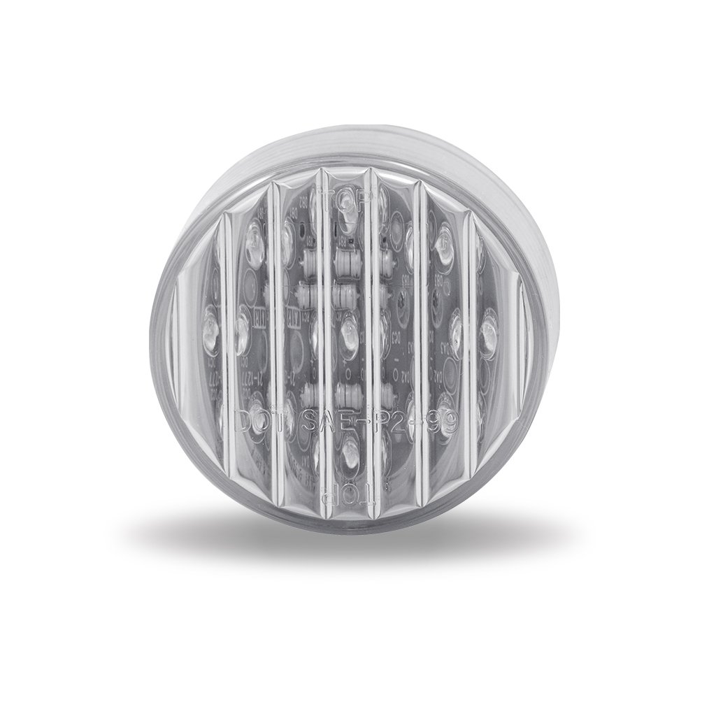 TLED-2HTA_FRONT_OFF 2.5" Clear Amber Marker Round LED Light - 13 Diodes - Image 2