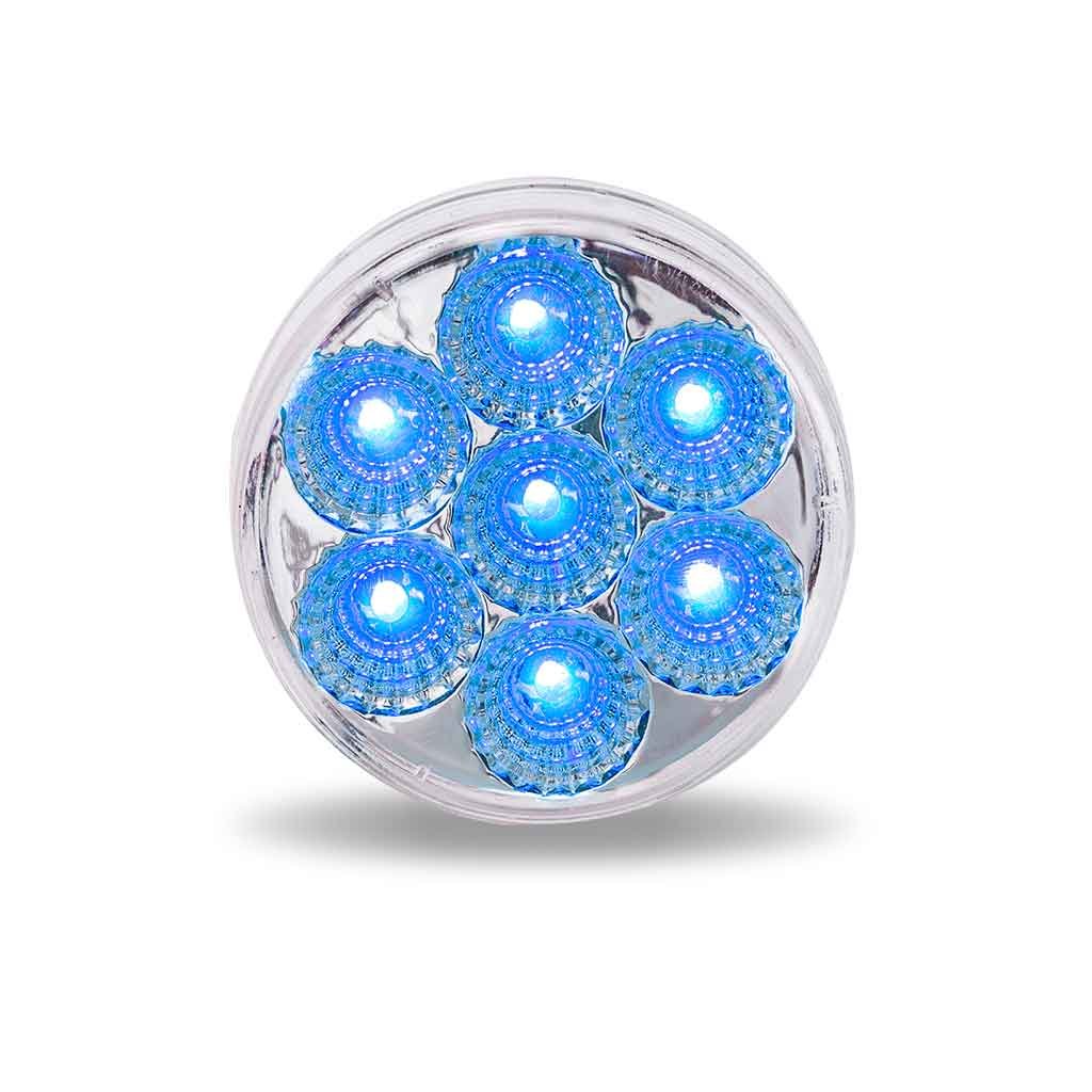 TLED-2HXAB_FRONT_FUNC2 2.5" Amber Marker to Blue Auxiliary Round LED Light - 7 Diodes - Image 4