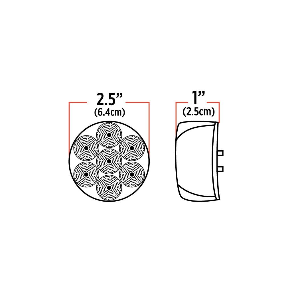 TLED-2HXAG_TECH 2.5" Amber Marker to Green Auxiliary Round LED Light - 7 Diodes - Image 6