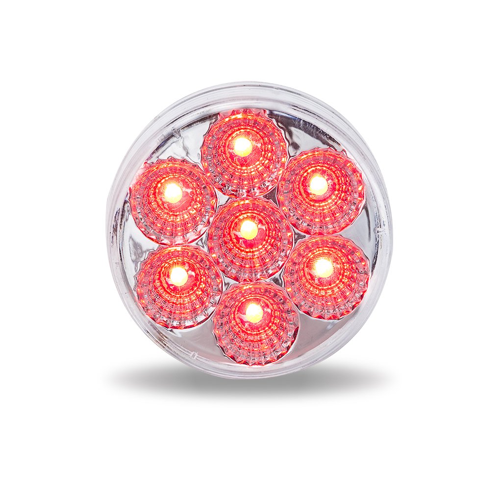 2.5" Clear Red Round Marker LED Light - 7 Diodes-TLED-2HXCR