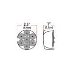2.5" Clear Red Round Marker LED Light - 7 Diodes - Image 6