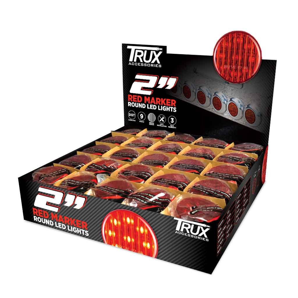 TLED-2R1_POP 2" Red Clearance Marker Round LED Light - 9 Diodes (Poly Bag) - Image 7