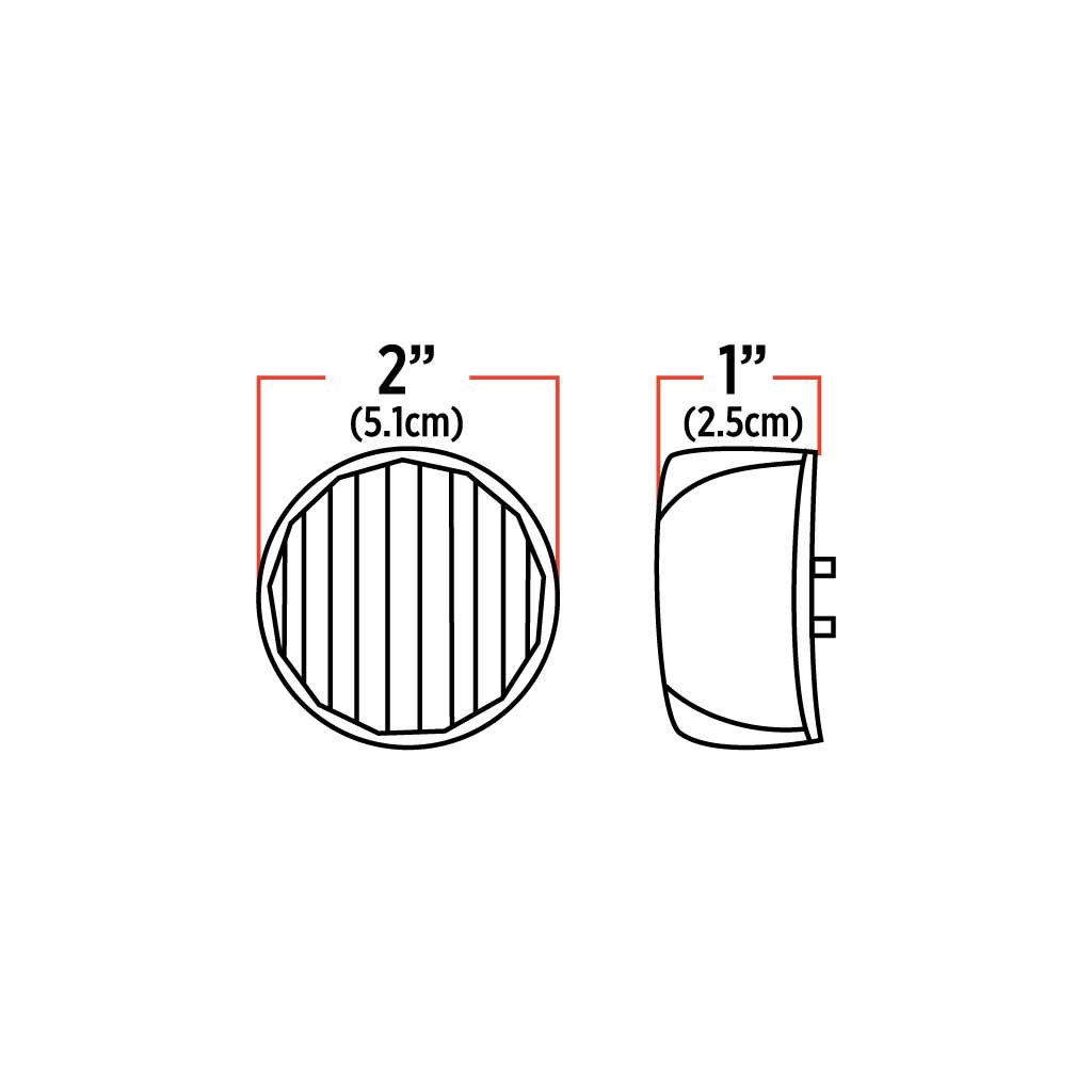 TLED-2R1_TECH 2" Red Clearance Marker Round LED Light - 9 Diodes (Poly Bag) - Image 5