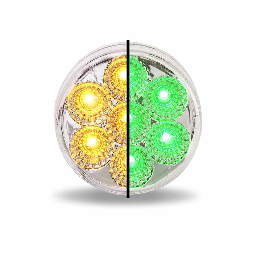 2" Amber Marker to Green Auxiliary Round LED Light - 7 Diodes-TLED-2XAG