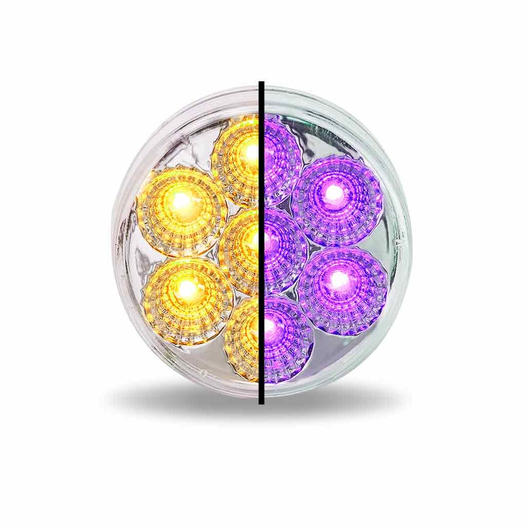 2" Amber Marker to Purple Auxiliary Round LED Light - 7 Diodes-TLED-2XAP