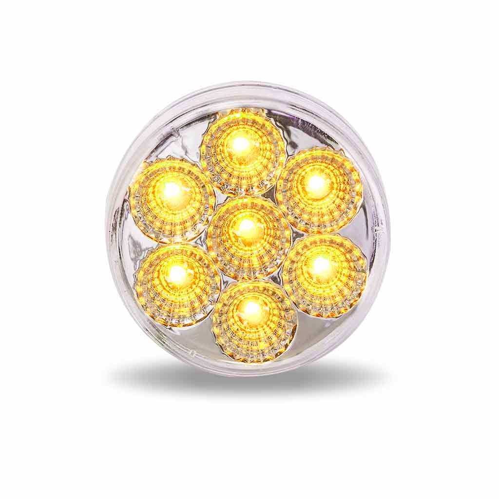 TLED-2XAR_FRONT_FUNC1 2" Amber Marker to Red Auxiliary Round LED Light - 7 Diodes - Image 3