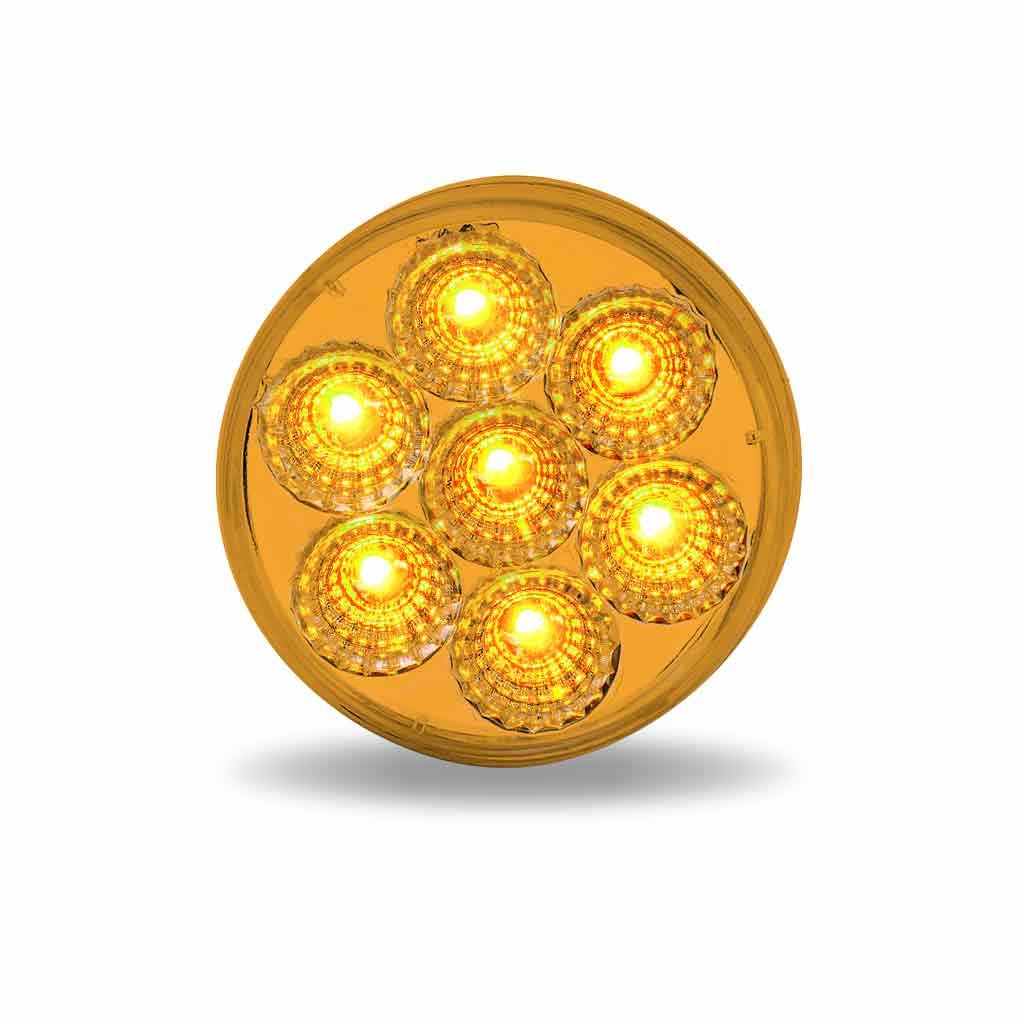 TLED-2XA_FRONT_ON 2" Amber Marker Round LED Light - 7 Diodes - Image 2