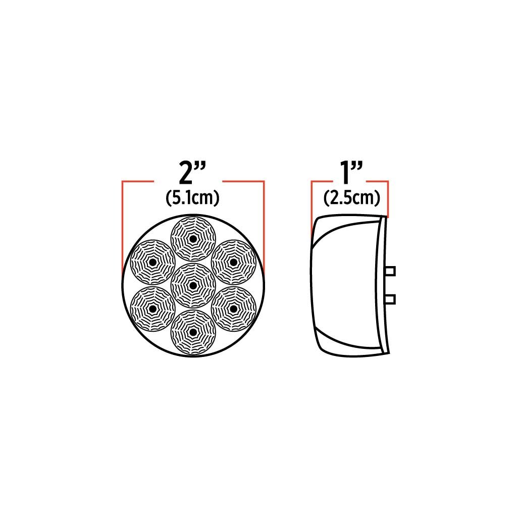 TLED-2XCA_TECH 2" Clear Amber Marker Round LED Light - 7 Diodes - Image 5