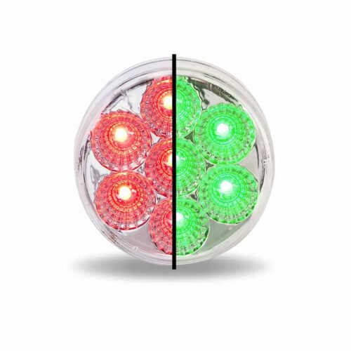 2" Red Marker to Green Auxiliary Round LED Light - 7 Diodes-TLED-2XRG