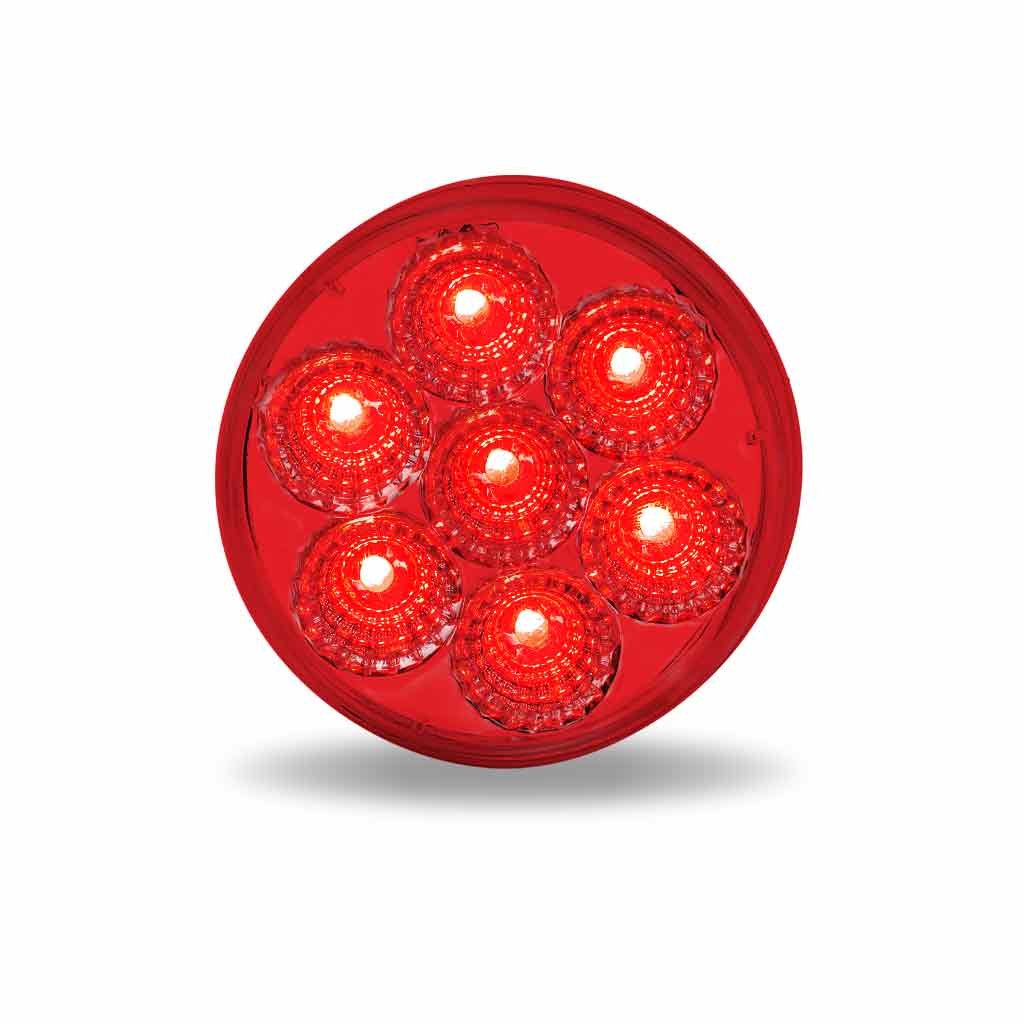 TLED-2XR_FRONT_ON 2" Red Marker Round LED Light - 7 Diodes - Image 2