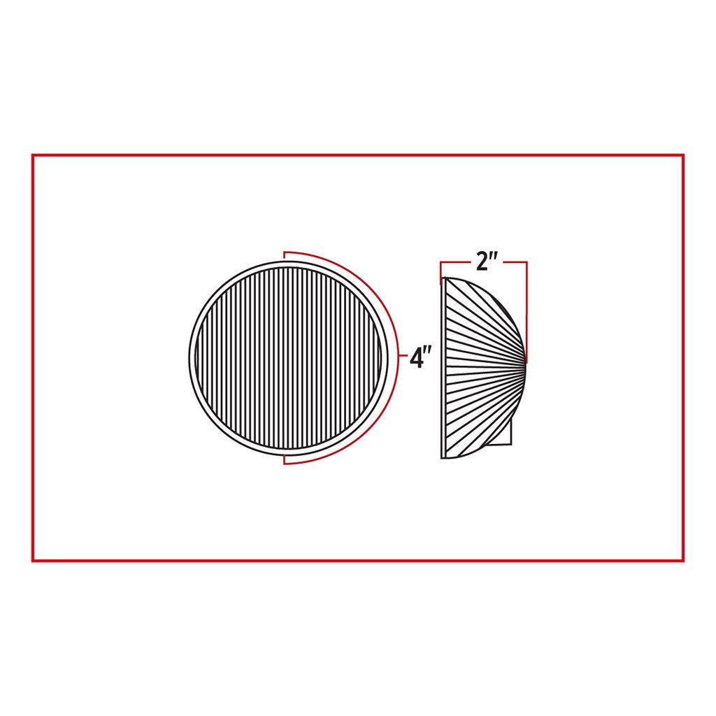 TLED-40R_DIMENSIONS 4" Red Stop, Turn & Tail Round LED Light - 40 Diodes - Image 3