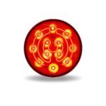 4" Heated Lens Red Stop, Turn & Tail Round LED Light - 12 Diodes - Image 2