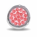 4" Clear Red Stop, Turn & Tail Round Flange Mount LED Light - 19 Diodes - Image 2