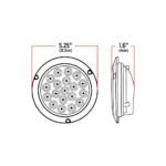 4" Clear Red Stop, Turn & Tail Round Flange Mount LED Light - 19 Diodes - Image 4