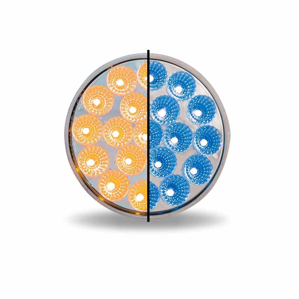 4" Amber Marker to Blue Auxiliary Round LED Light - 19 Diodes-TLED-4XAB