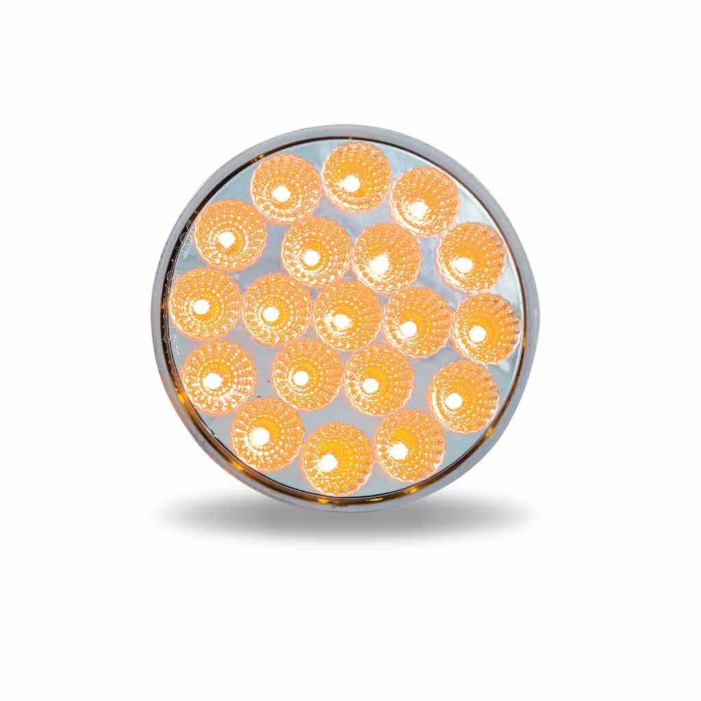 TLED-4XAB_FRONT_FUNC1 4" Amber Marker to Blue Auxiliary Round LED Light - 19 Diodes - Image 3