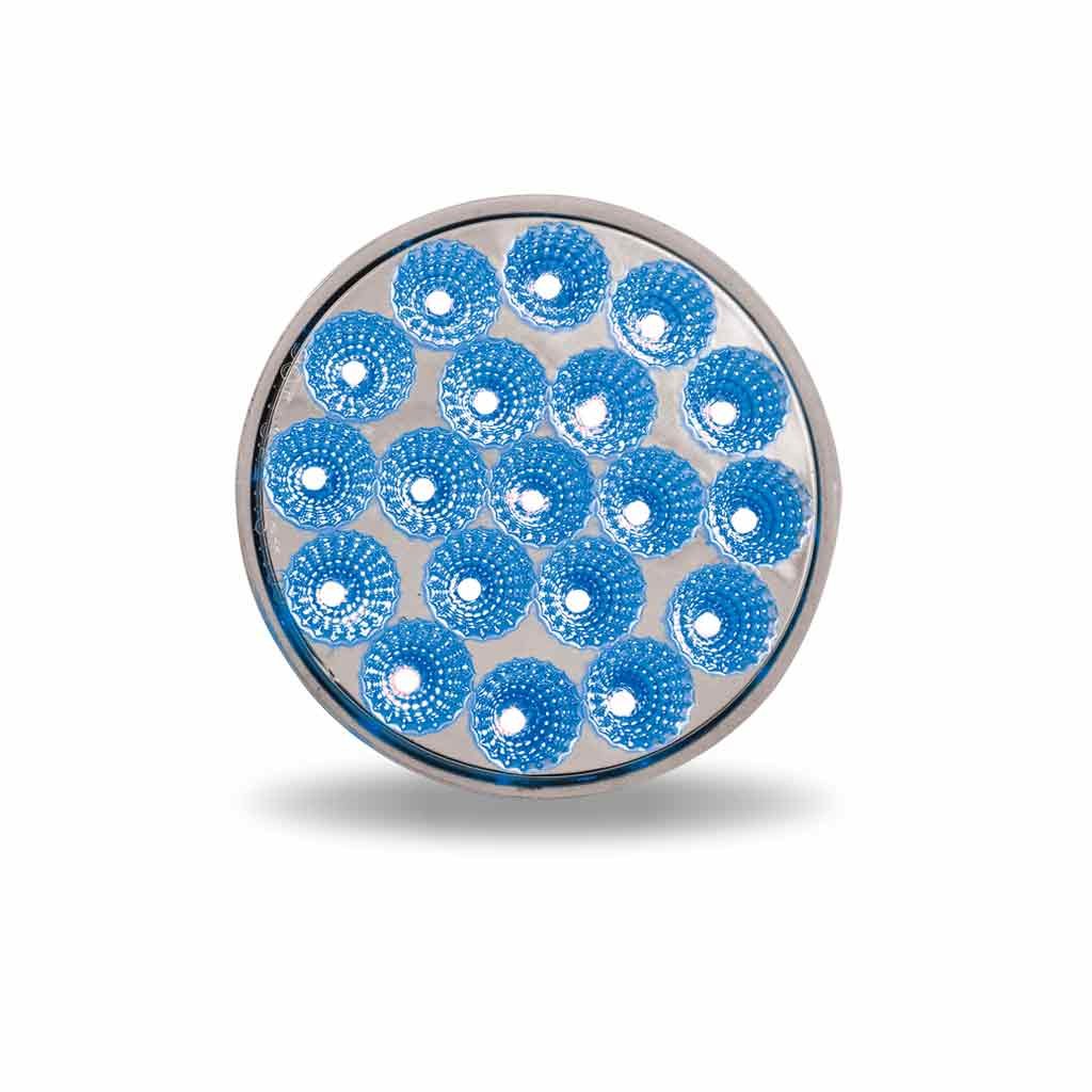 TLED-4XAB_FRONT_FUNC2 4" Amber Marker to Blue Auxiliary Round LED Light - 19 Diodes - Image 4