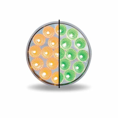 4" Amber Marker to Green Auxiliary Round LED Light - 19 Diodes-TLED-4XAG