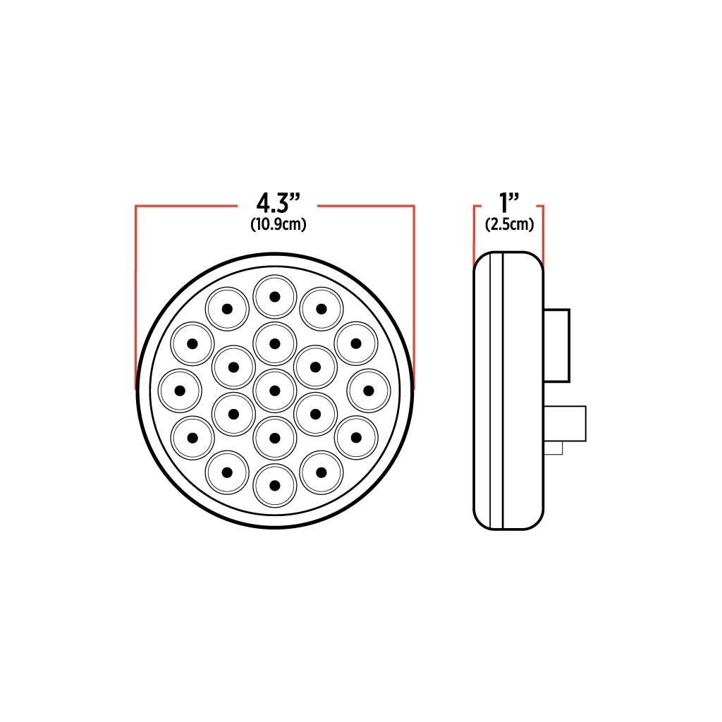 TLED-4XAG_TECH 4" Amber Marker to Green Auxiliary Round LED Light - 19 Diodes - Image 9