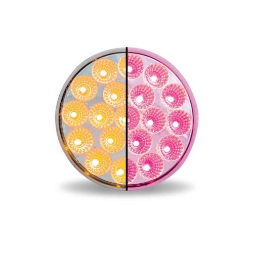 4" Amber Turn & Marker to Pink Auxiliary Round LED Light - 19 Diodes-TLED-4XAPINK