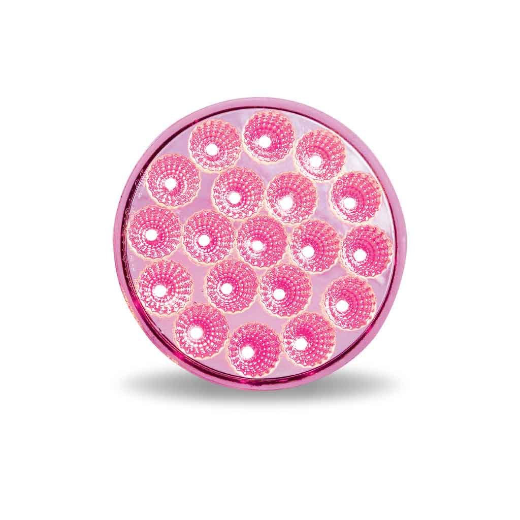 TLED-4XAPINK_FRONT_FUNC2 4" Amber Turn & Marker to Pink Auxiliary Round LED Light - 19 Diodes - Image 4