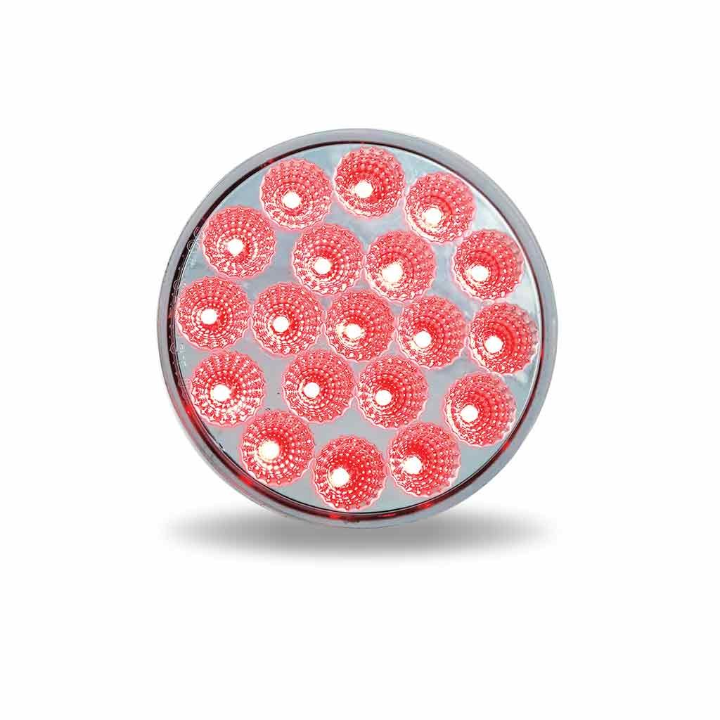 TLED-4XRB_FRONT_FUNC1 4" Red Stop, Turn & Tail to Blue Auxiliary Round LED Light - 19 Diodes - Image 3