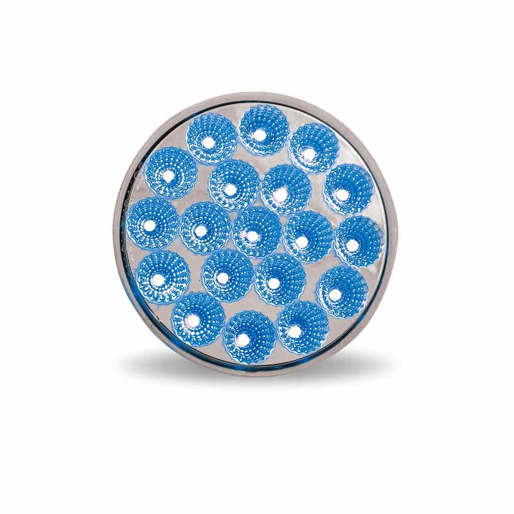 TLED-4XRB_FRONT_FUNC2 4" Red Stop, Turn & Tail to Blue Auxiliary Round LED Light - 19 Diodes - Image 4