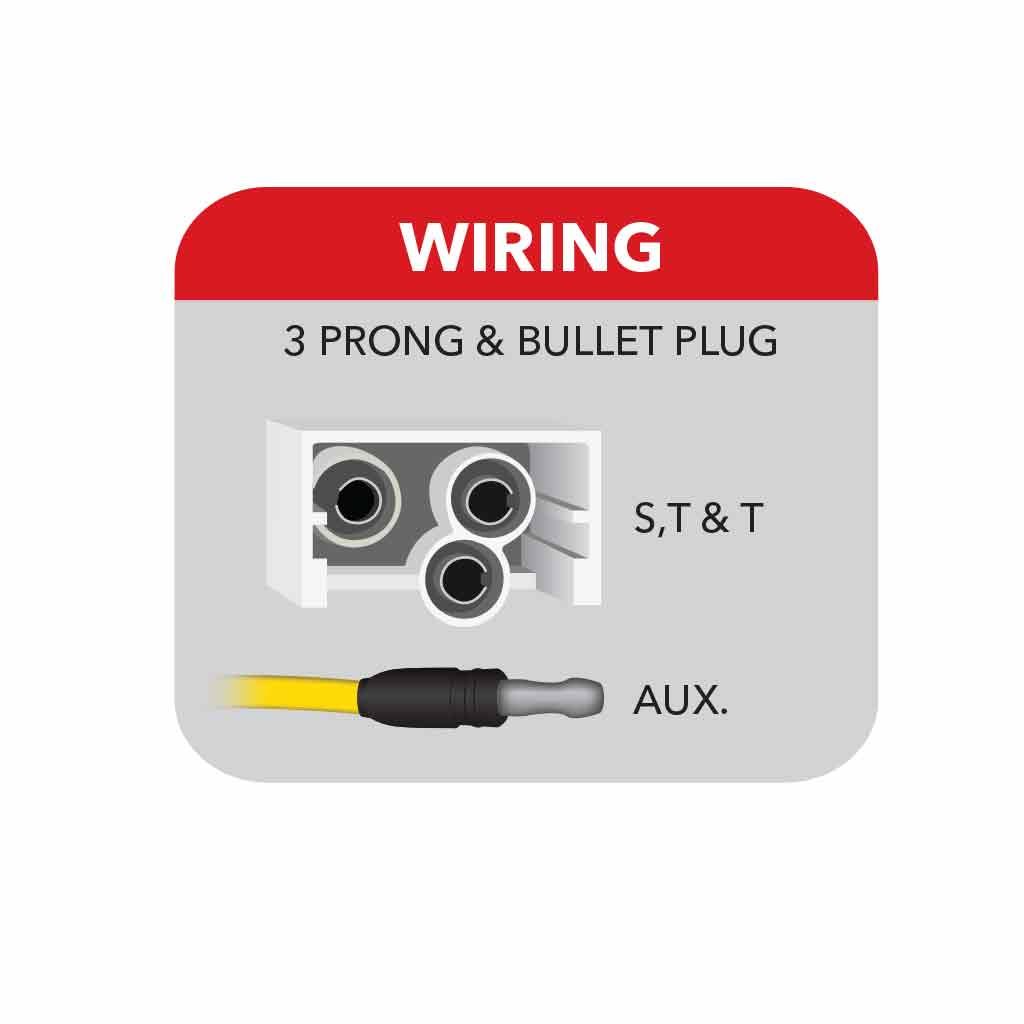 TLED-4XRB_WIRING 4" Red Stop, Turn & Tail to Blue Auxiliary Round LED Light - 19 Diodes - Image 10
